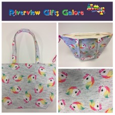 Large Tote Bag With Zip - Unicorn Large Tote Bag With Zip - Unicorn